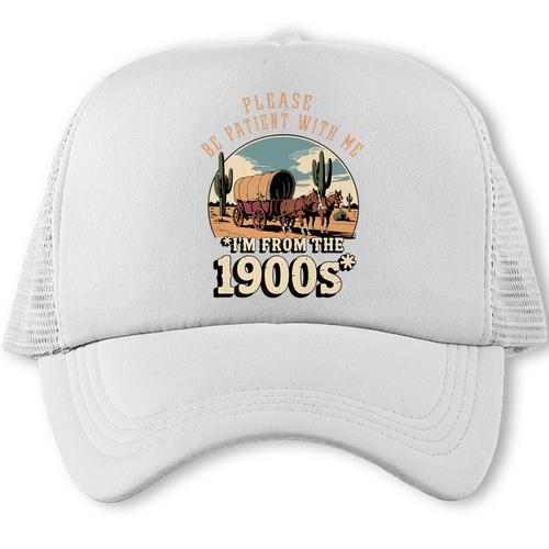 Father’s Day Please Be Patient With Me I'm From The 1900s Premium Trucker Cap - Figerry