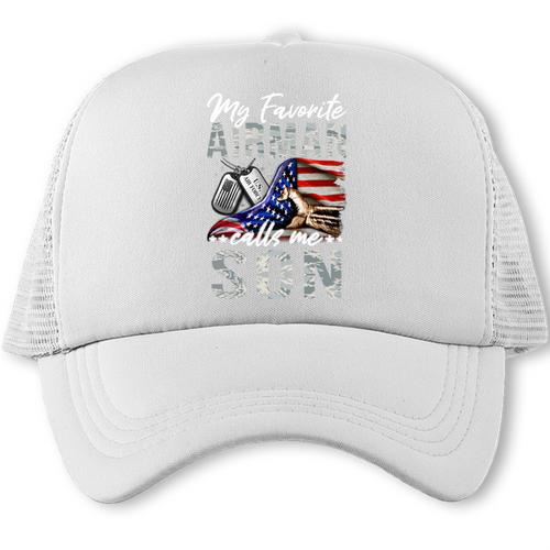 My Favorite Airman Calls Me Son Air Force Graduation Son Trucker Cap - Best Gift Smart
