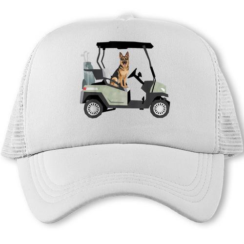 German Shepherd Dad Golf Car Golfing Golfer Sport Game Day Trucker Cap - Father's Day Fun