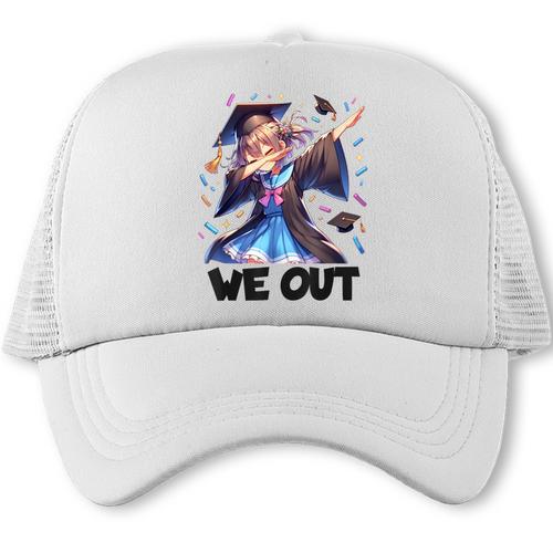 We Out Graduate Dabbing Anime Girl Grad Graduation Trucker Cap - Best Gift Smart