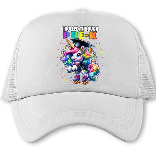 Graduation Pre-K Unicorn Roller Skate Girls Preschool Grad Trucker Cap - Best Gift Smart