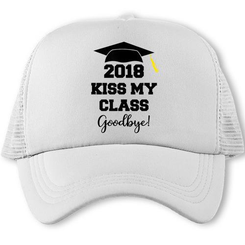 Graduation T Shirt Kiss My Class 2018 Goodbye Trucker Cap - Best Gift Smart