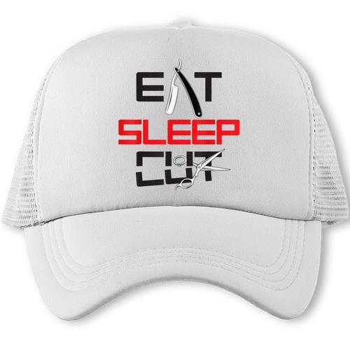 Haircutter Barber Eat Sleep Cut Barbering Graduation Trucker Cap - Best Gift Smart