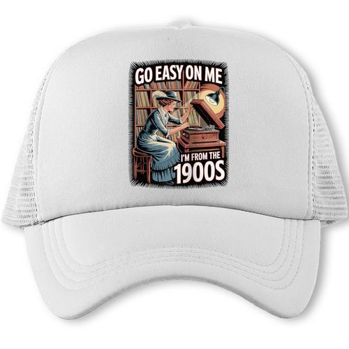 I'm From The 1900s Vinyl Record Lover For Women Raglan Baseball Tee Trucker Cap - Figerry