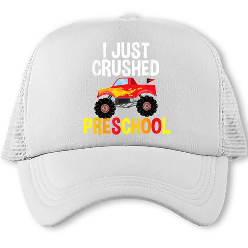 I Just Crushed Preschool Monster Graduation Pre-K Shirt Trucker Cap - Best Gift Smart