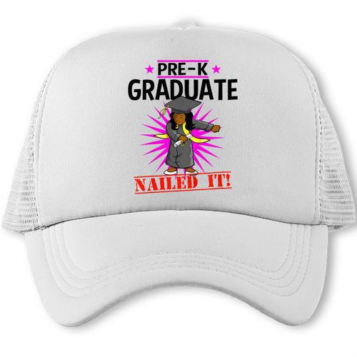 Kids Pre K Graduation Flossing Girl Nailed It Graduate Girls Trucker Cap - Best Gift Smart