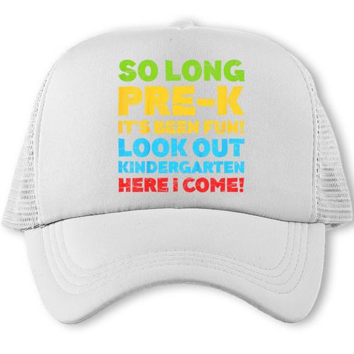 Kids So Long PRE-K It's Been Fun Shirt Boy Girl Graduation Trucker Cap - Best Gift Smart