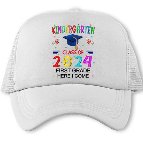 Kindergarten Graduation Class 2024 1st Grade Here I Come Trucker Cap - Best Gift Smart