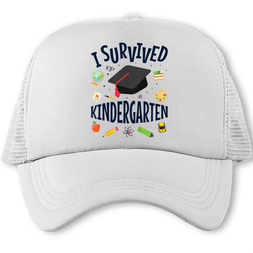 Kindergarten Graduation Shirt I Survived Kindergarten Trucker Cap - Best Gift Smart