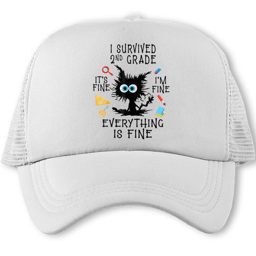 Last Day Of School Student Graduation I Survived 2nd Grade Trucker Cap - Best Gift Smart