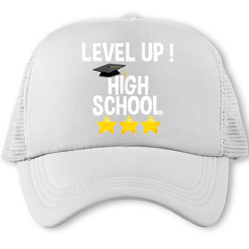 Level Up High School 8th Grade Graduation T-Shirt Trucker Cap - Best Gift Smart