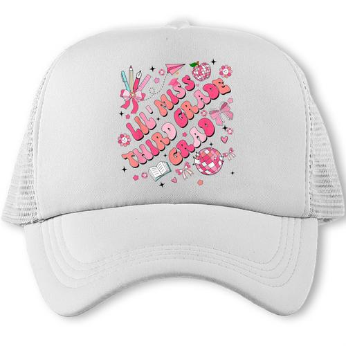 Lil Miss Third 3rd Grade Grad Graduation Last Day Girls Kid Trucker Cap - Best Gift Smart