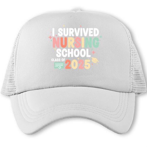 Nurse I Survived Nursing School Class Of 2025 Graduation Trucker Cap - Best Gift Smart