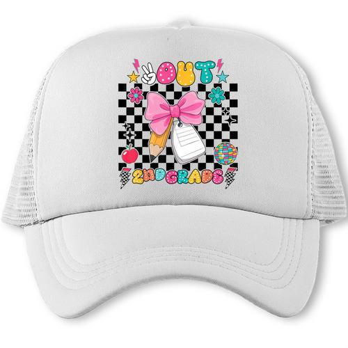 Peace Out 2nd Grade Graduation Last Day School Second Grade Trucker Cap - Best Gift Smart
