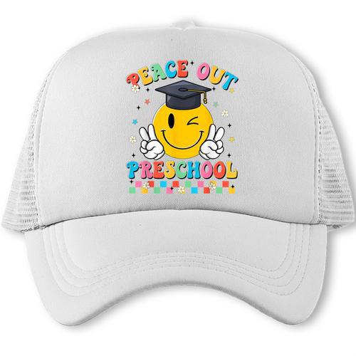 Peace Out Preschool Graduation Last Day Teachers Boys Girls Trucker Cap - Best Gift Smart