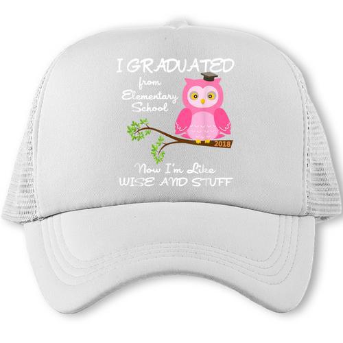 Pink I Graduated From Elementary Graduation Trucker Cap - Best Gift Smart