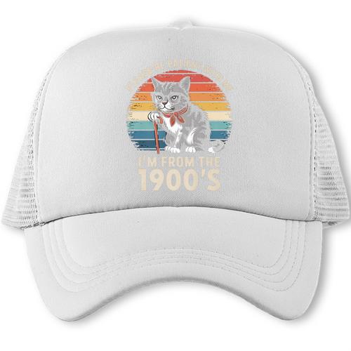 Please Be Patient With Me I'm From The 1900s Cat Premium Trucker Cap - Figerry