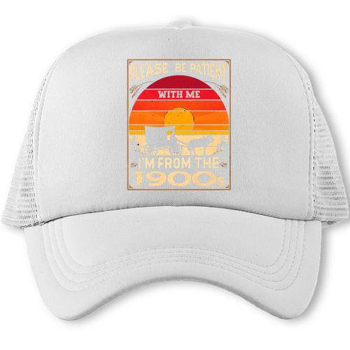 Please Be Patient I'm From The 1900s Sunset Vintage Wagon Premium Trucker Cap - Figerry