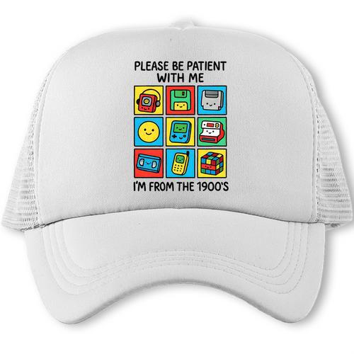 Please Be Patient With Me I'm From The 1900s Vintage 90s Premium Tri-Blend Trucker Cap - Figerry