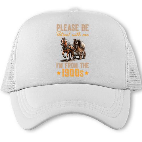 Please Be Patient With Mee I'm From The 1900s Minimalist Premium Trucker Cap - Figerry