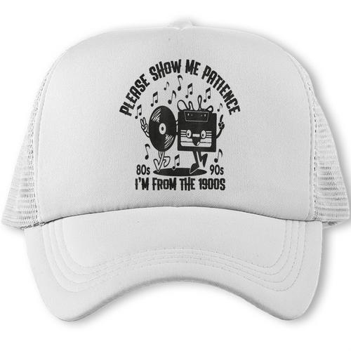 Please Show Me Patience I'm From The 1900s Vintage CASSETTE Trucker Cap - Figerry