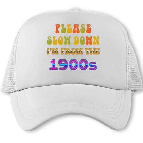 Please Slow Down I'm From The 1900s Retro Vintage 70 Premium Tri-Blend Trucker Cap - Figerry