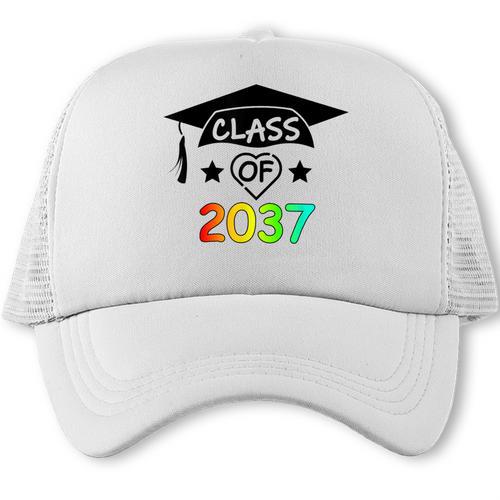 Pre-K -12th Grade Hand Prints Space Graduation Class Of 2037 Trucker Cap - Best Gift Smart
