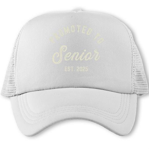 Promoted To Senior Est 2025 High School College Graduation Premium Trucker Cap - Best Gift Smart