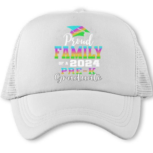 Proud Family Of PreK School Graduate 2024 Graduation Family Premium Trucker Cap - Best Gift Smart