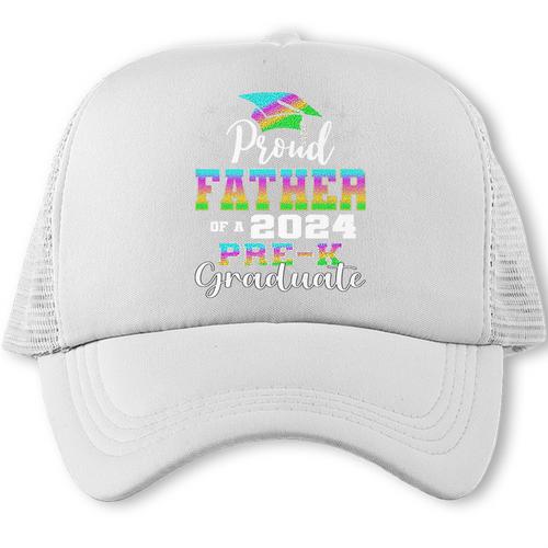 Proud Father Of PreK School Graduate 2024 Graduation Father Premium Trucker Cap - Best Gift Smart