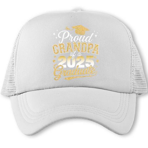 Proud Grandpa Of a Class Of 2025 Graduate Senior Graduation Premium Trucker Cap - Best Gift Smart