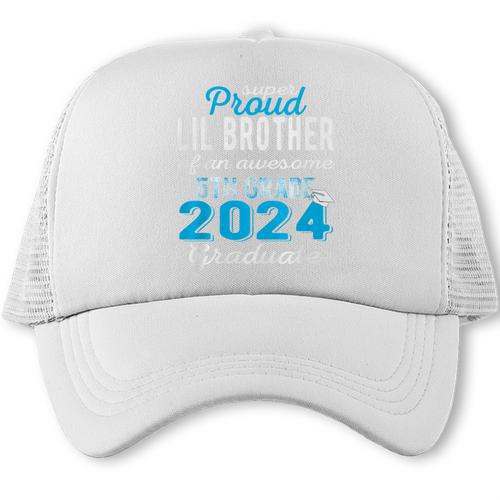 Proud Little Brother Of 5th Grade Graduate 2024 Graduation Premium Trucker Cap - Best Gift Smart