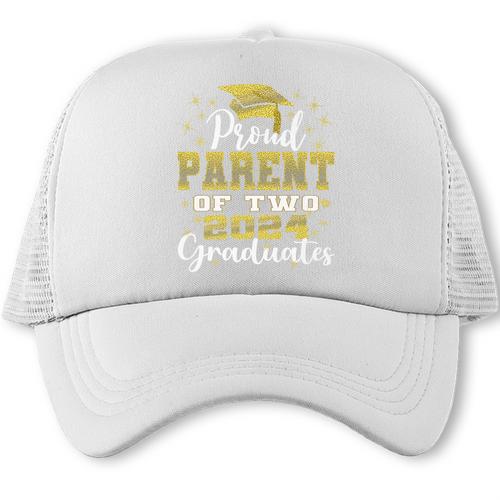 Proud Parent Of Two 2024 Graduate Class 2024 Graduation Premium Trucker Cap - Best Gift Smart