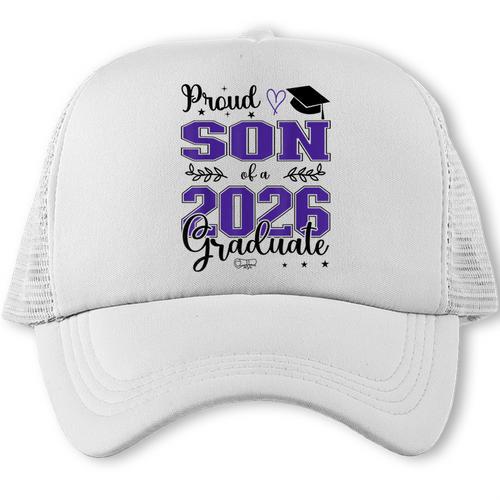 Proud Son Of a Class Of 2026 Graduate For Graduation Trucker Cap - Best Gift Smart