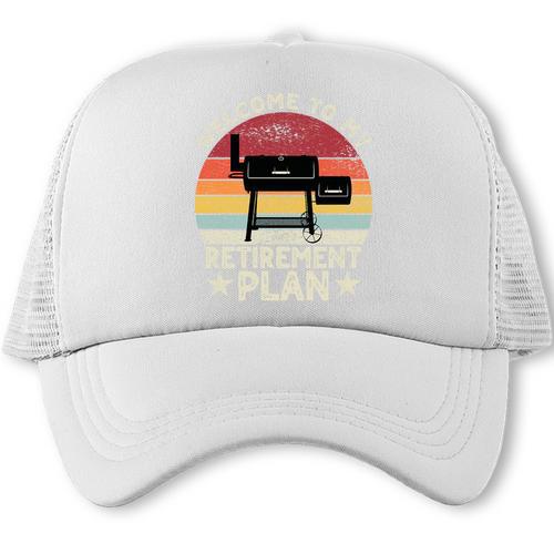 My Retirement Plan Retro BBQ Smoker Grill Dad Grilling Men Premium Tri-Blend Trucker Cap - Father's Day Fun