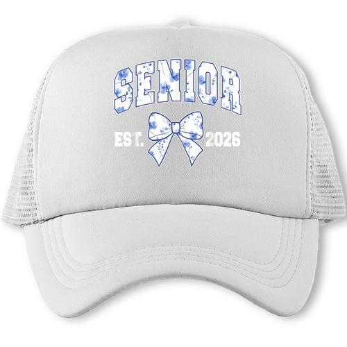 Senior Class Of 2026 Graduation Girly Floral Coquette Bow Trucker Cap - Best Gift Smart