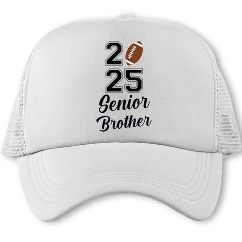 Senior Football Brother Class Of 2025 Graduation Graduate Trucker Cap - Best Gift Smart