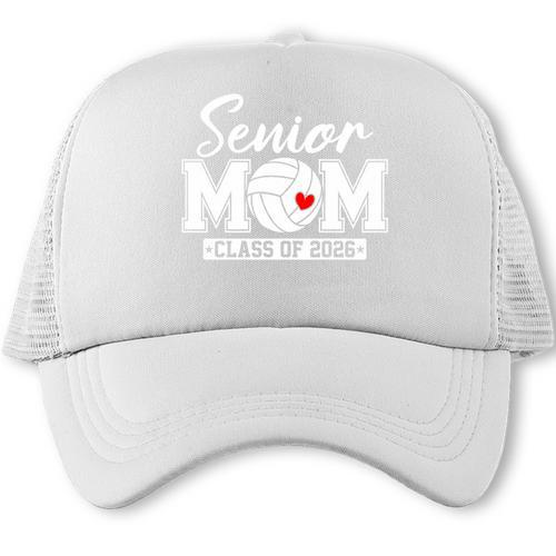 Senior Mom Class Of 2026 Volleyball Mom Graduation Trucker Cap - Best Gift Smart