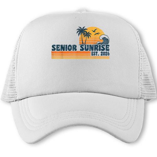 Senior Sunrise 2026 Graduation Cool Retro High School Trucker Cap - Best Gift Smart