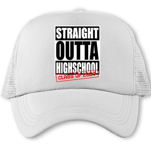 Straight Outta High School Class Of 2023 Graduation Trucker Cap - Best Gift Smart