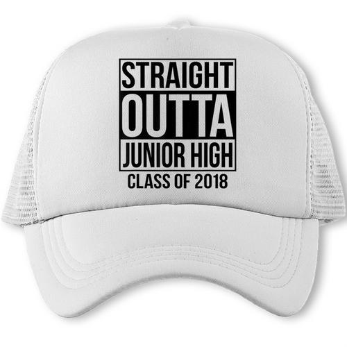 Straight Outta Junior High Graduation Class Of 2018 Trucker Cap - Best Gift Smart