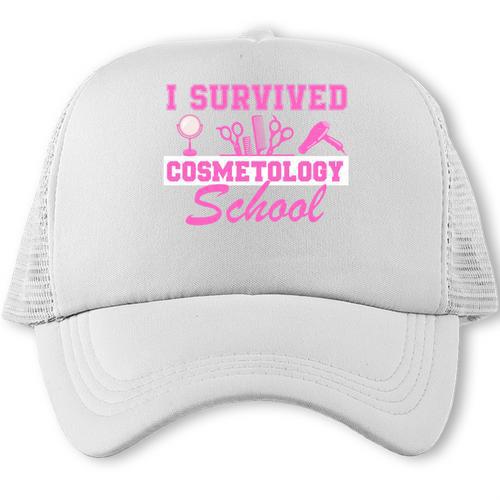 I Survived Cosmetology School Graduation Cosmetology Grad Trucker Cap - Best Gift Smart