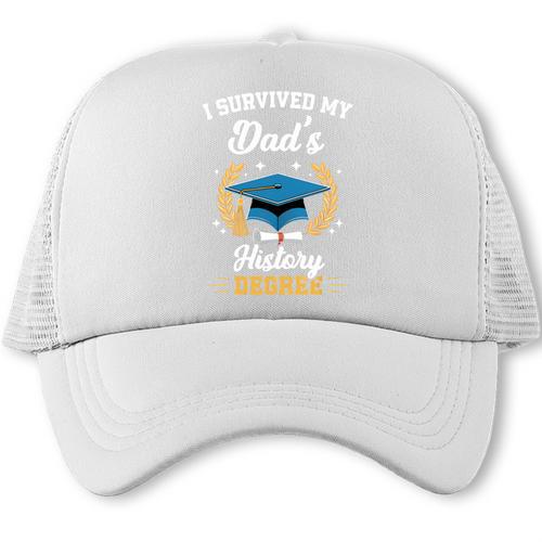 I Survived My Dad's History Degree Graduation Trucker Cap - Best Gift Smart