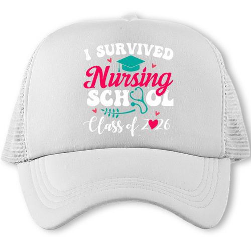 I Survived Nursing School Class Of 2026 Nurse Graduation Trucker Cap - Best Gift Smart