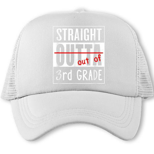 Third Grade Graduation Shirt Straight Outta 3rd Grade Trucker Cap - Best Gift Smart