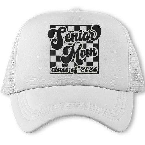 Women Senior Mom Class Of 2026 Retro Graduation Senior Mama Trucker Cap - Best Gift Smart