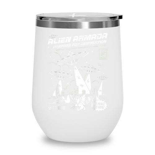Alien Abduction UFO Lovers Comic Book Style Shirt Wine Tumbler - Bookorys UK