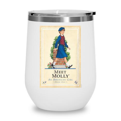 American Girl Meet Molly Book Cover Wine Tumbler - Bookorys DE
