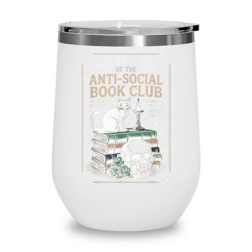 Anti-Social Book-Club Cat Graphic Wine Tumbler - Bookorys CA