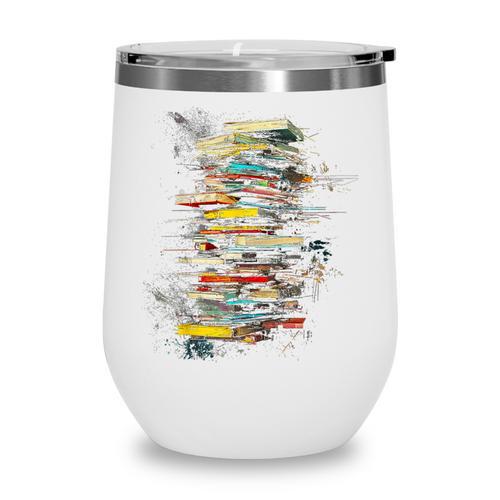 Book Abstract Art Drawing Painting Graphic Book Wine Tumbler - Bookorys UK